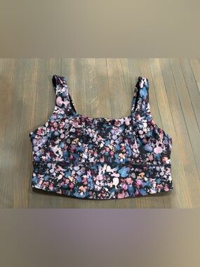 622. dip Floral Sports Bra- Pink, Blue & Black